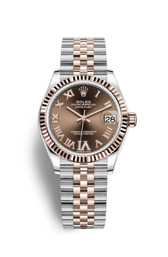 Rolex 278271-0004 : Datejust 31 Stainless Steel/ Rose Gold / Fluted / Chocolate - Roman / Jubilee