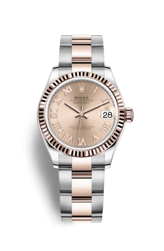 Rolex 278271-0005 : Datejust 31 Stainless Steel/ Rose Gold / Fluted / Rose - Roman / Oyster