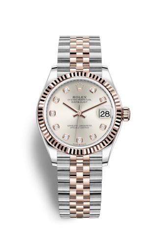 Rolex 278271-0016 : Datejust 31 Stainless Steel/ Rose Gold / Fluted / Silver - Diamond / Jubilee