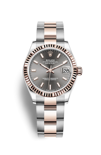 Rolex 278271-0017 : Datejust 31 Stainless Steel/ Rose Gold / Fluted / Grey / Oyster