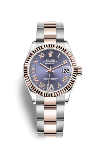 Rolex 278271-0019 : Datejust 31 Stainless Steel/ Rose Gold / Fluted / Aubergine - Roman / Oyster