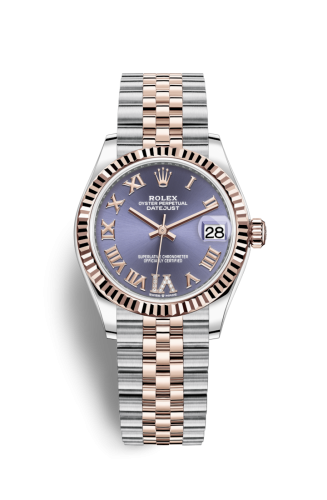 Rolex 278271-0020 : Datejust 31 Stainless Steel/ Rose Gold / Fluted / Aubergine - Roman / Jubilee