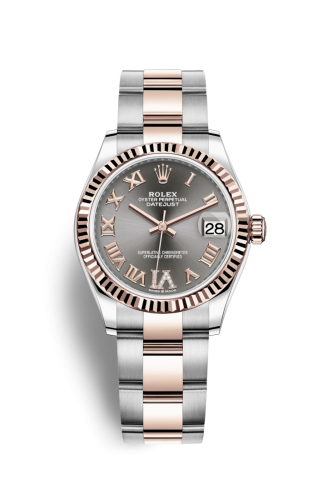 Rolex 278271-0029 : Datejust 31 Stainless Steel / Rose Gold / Fluted / Grey - Roman / Oyster