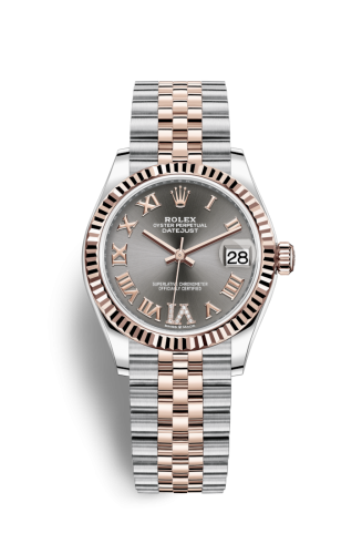 Rolex 278271-0030 : Datejust 31 Stainless Steel/ Rose Gold / Fluted / Grey - Roman / Jubilee