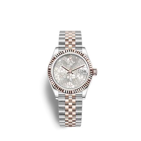 Rolex 278271-0032 : Datejust 31 Stainless Steel/ Rose Gold / Fluted / Silver - Floral / Jubilee