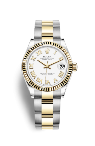 Rolex 278273-0001 : Datejust 31 Stainless Steel / Yellow Gold / Fluted / White - Roman / Oyster