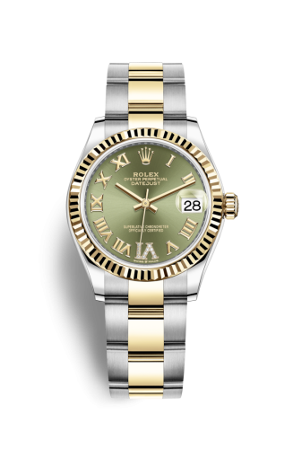 Rolex 278273-0015 : Datejust 31 Stainless Steel / Yellow Gold / Fluted / Olive - Roman / Oyster
