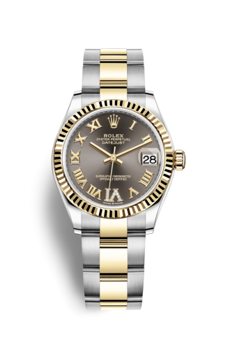 Rolex 278273-0017 : Datejust 31 Stainless Steel / Yellow Gold / Fluted / Grey - Roman / Oyster