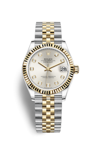 Rolex 278273-0020 : Datejust 31 Stainless Steel / Yellow Gold / Fluted / Silver - Diamond / Jubilee