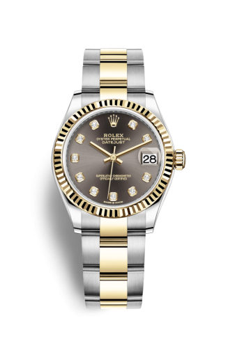 Rolex 278273-0021 : Datejust 31 Stainless Steel / Yellow Gold / Fluted / Grey - Diamond / Oyster