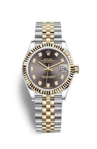 Rolex 278273-0022 : Datejust 31 Stainless Steel / Yellow Gold / Fluted / Grey - Diamond / Jubilee
