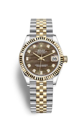 Rolex 278273-0024 : Datejust 31 Stainless Steel / Yellow Gold / Fluted / Black MOP / Jubilee