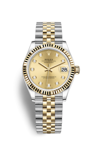 Rolex 278273-0026 : Datejust 31 Stainless Steel / Yellow Gold / Fluted / Champagne - Diamond / Jubilee