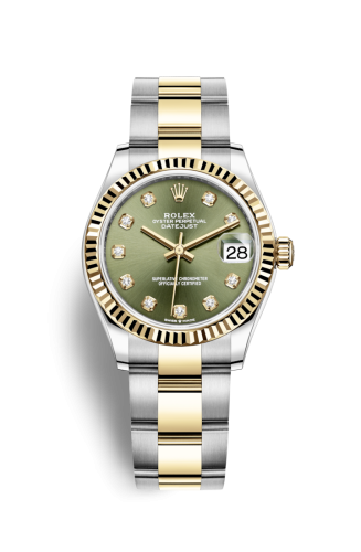 Rolex 278273-0029 : Datejust 31 Stainless Steel / Yellow Gold / Fluted / Olive - Diamond / Oyster