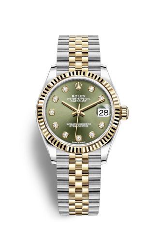 Rolex 278273-0030 : Datejust 31 Stainless Steel / Yellow Gold / Fluted / Olive - Diamond / Jubilee
