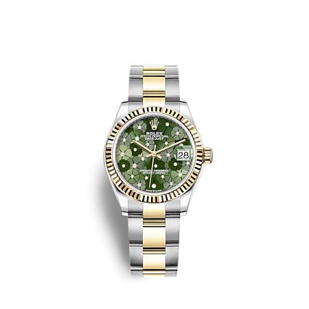 Rolex 278273-0031 : Datejust 31 Stainless Steel / Yellow Gold / Fluted / Olive - Floral / Oyster
