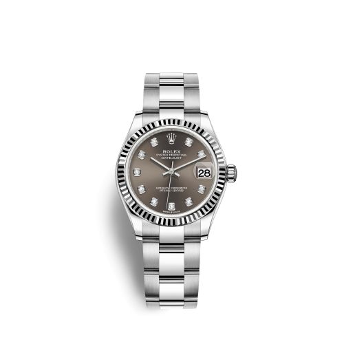 Rolex 278274-0007 : Datejust 31 Stainless Steel Fluted / Oyster / Grey - Diamonds