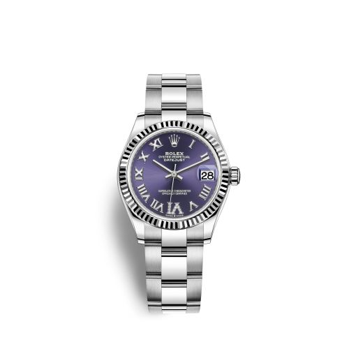 Rolex 278274-0025 : Datejust 31 Stainless Steel Fluted / Oyster / Aubergine - Roman