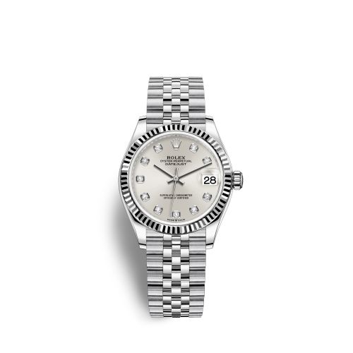 Rolex 278274-0030 : Datejust 31 Stainless Steel Fluted / Jubilee / Silver - Diamond
