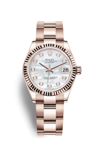 Rolex 278275-0016 : Datejust 31 Rose Gold / Fluted / MOP / Oyster