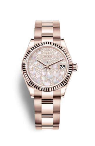 Rolex 278275-0020 : Datejust 31 Rose Gold / Fluted / Butterfly / Oyster
