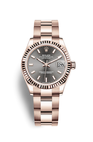 Rolex 278275-0026 : Datejust 31 Rose Gold / Fluted / Grey / Oyster
