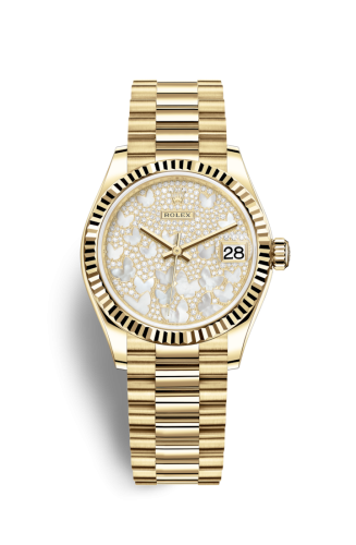 Rolex 278278-0022 : Datejust 31 Yellow Gold / Fluted / Butterfly / President