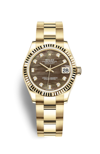 Rolex 278278-0037 : Datejust 31 Yellow Gold / Fluted / Black MOP / Oyster