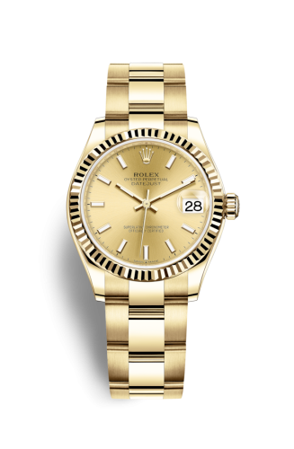 Rolex 278278-0039 : Datejust 31 Yellow Gold / Fluted / Champagne / Oyster