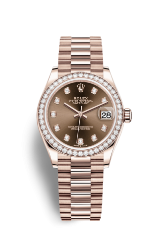 Rolex 278285rbr-0006 : Datejust 31 Rose Gold / Diamond / Chocolate - Diamond / President