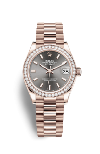 Rolex 278285rbr-0021 : Datejust 31 Rose Gold / Diamond / Grey / President