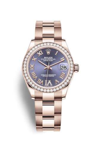 Rolex 278285rbr-0022 : Datejust 31 Rose Gold / Diamond / Aubergine - Roman / Oyster