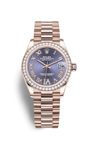 Rolex 278285rbr-0023 : Datejust 31 Rose Gold / Diamond / Aubergine - Roman / President