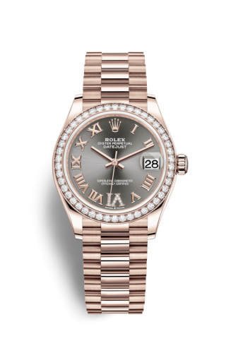 Rolex 278285rbr-0027 : Datejust 31 Rose Gold / Diamond / Grey - Roman / President