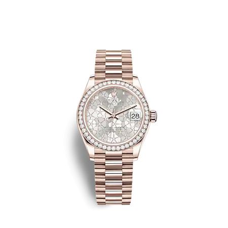 Rolex 278285RBR-0036 : Datejust 31 Rose Gold - Diamond / Silver - Floral / President