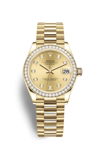 Rolex 278288rbr-0005 : Datejust 31 Yellow Gold / Diamond / Champagne - Diamond / President
