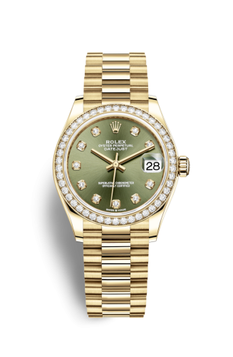 Rolex 278288rbr-0007 : Datejust 31 Yellow Gold / Diamond / Olive - Diamond / President