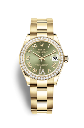 Rolex 278288rbr-0023 : Datejust 31 Yellow Gold / Diamond / Olive  - Roman / Oyster