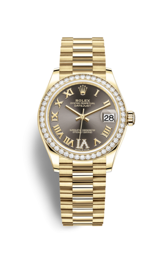 Rolex 278288rbr-0026 : Datejust 31 Yellow Gold / Diamond / Grey - Roman / President