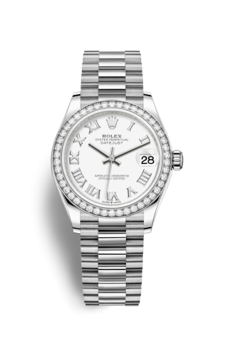 Rolex 278289rbr-0007 : Datejust 31 White Gold / Diamond / White - Roman / President