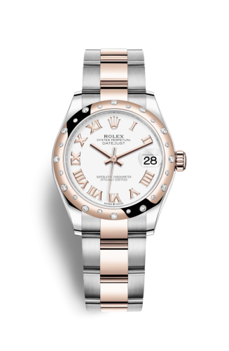 Rolex 278341rbr-0001 : Datejust 31 Stainless Steel/ Rose Gold / Domed - Diamond / White - Roman / Oyster