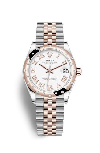 Rolex 278341rbr-0002 : Datejust 31 Stainless Steel/ Rose Gold / Domed - Diamond / White - Roman / Jubilee