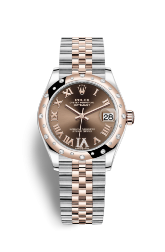Rolex 278341rbr-0004 : Datejust 31 Stainless Steel/ Rose Gold / Domed - Diamond / Chocolate - Roman / Jubilee