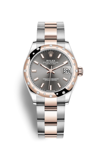 Rolex 278341rbr-0017 : Datejust 31 Stainless Steel/ Rose Gold / Domed - Diamond / Grey / Oyster