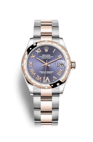 Rolex 278341rbr-0019 : Datejust 31 Stainless Steel/ Rose Gold / Domed - Diamond / Aubergine - Roman / Oyster