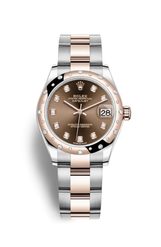 Rolex 278341rbr-0027 : Datejust 31 Stainless Steel/ Rose Gold / Domed - Diamond / Chocolate - Diamond / Oyster