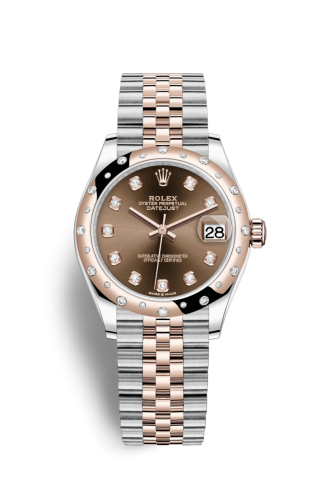 Rolex 278341rbr-0028 : Datejust 31 Stainless Steel/ Rose Gold / Domed - Diamond / Chocolate - Diamond / Jubilee