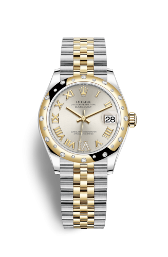 Rolex 278343rbr-0004 : Datejust 31 Stainless Steel / Yellow Gold / Domed - Diamond / Silver - Roman / Jubilee