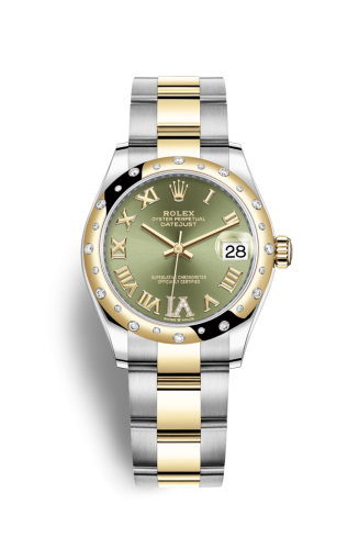 Rolex 278343rbr-0015 : Datejust 31 Stainless Steel / Yellow Gold / Domed - Diamond / Olive - Roman / Oyster