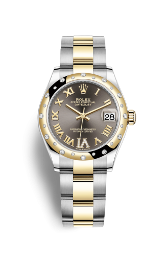 Rolex 278343rbr-0017 : Datejust 31 Stainless Steel / Yellow Gold / Domed - Diamond / Grey - Roman / Oyster